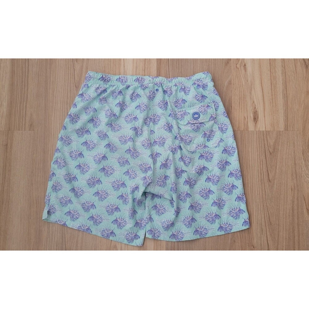 Peter Millar Swim Shorts Mens XL Blue Seaside Trunks Lionfish pattern Mesh - Picture 3 of 13